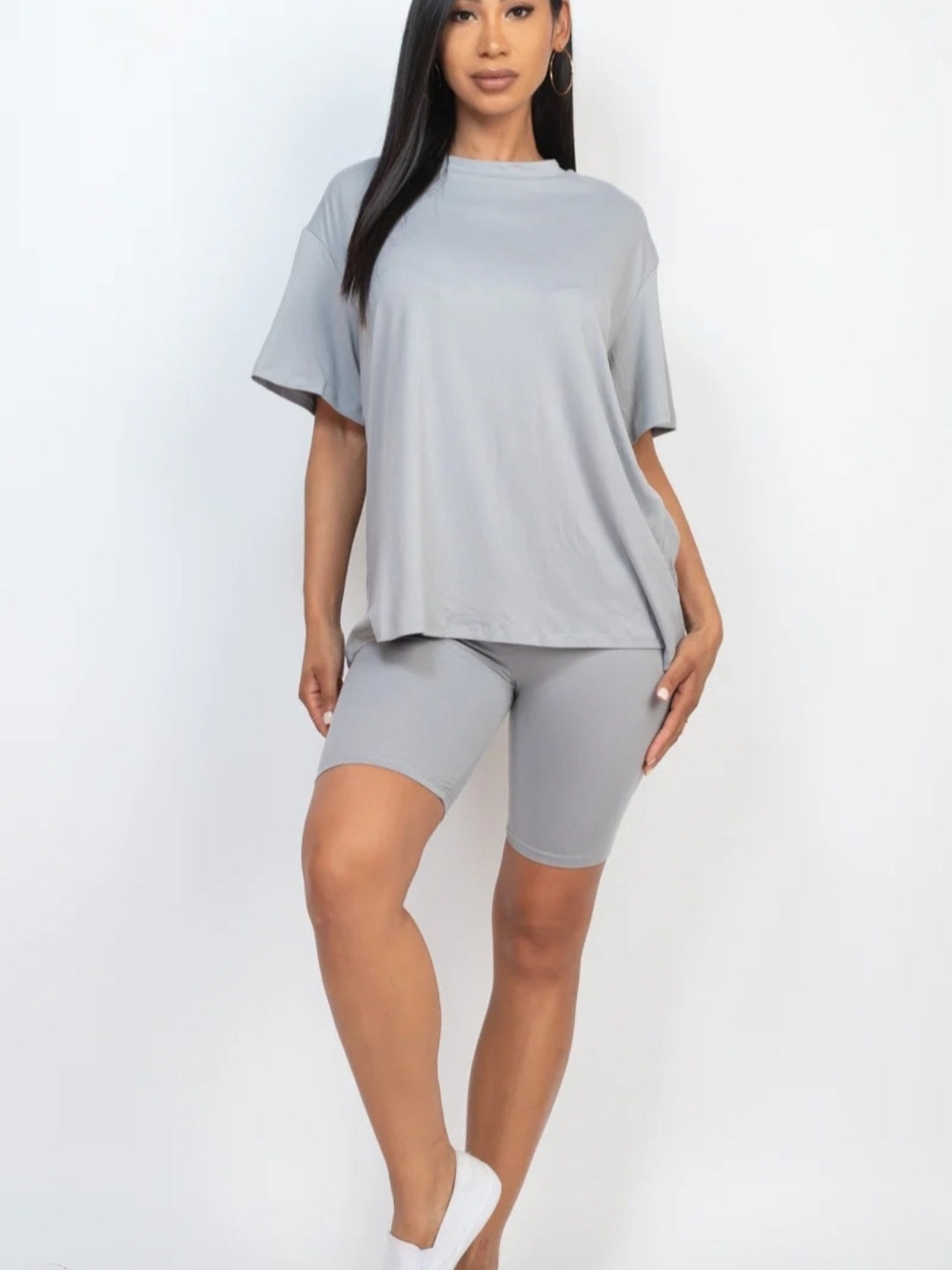 Two-Piece Lounge Set in Light Gray
